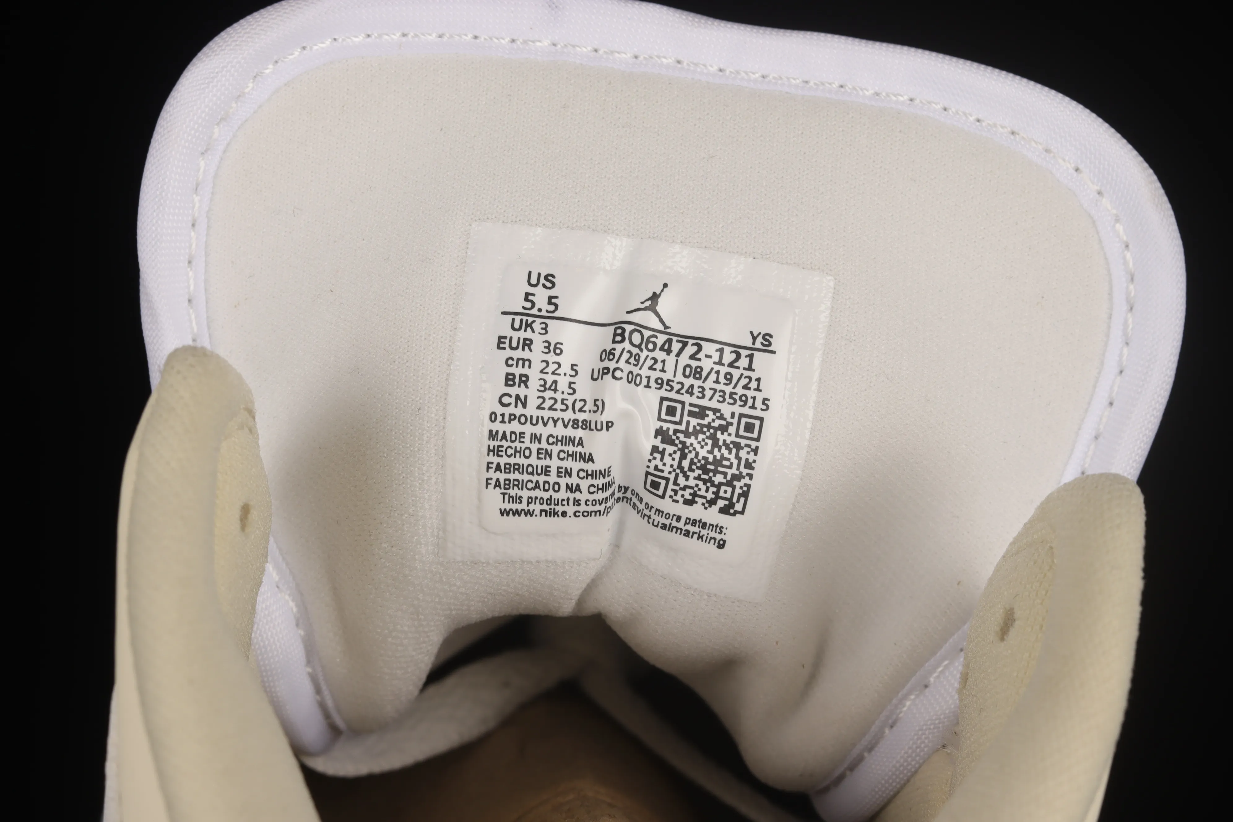 All categories Air Jordan Jordan series basketball shoes Air Jordan 1 Mid G version pure original Air Jordan 1 Mid AJ1 Joe 1 milk white coconut milk China basketball shoes BQ6472-121